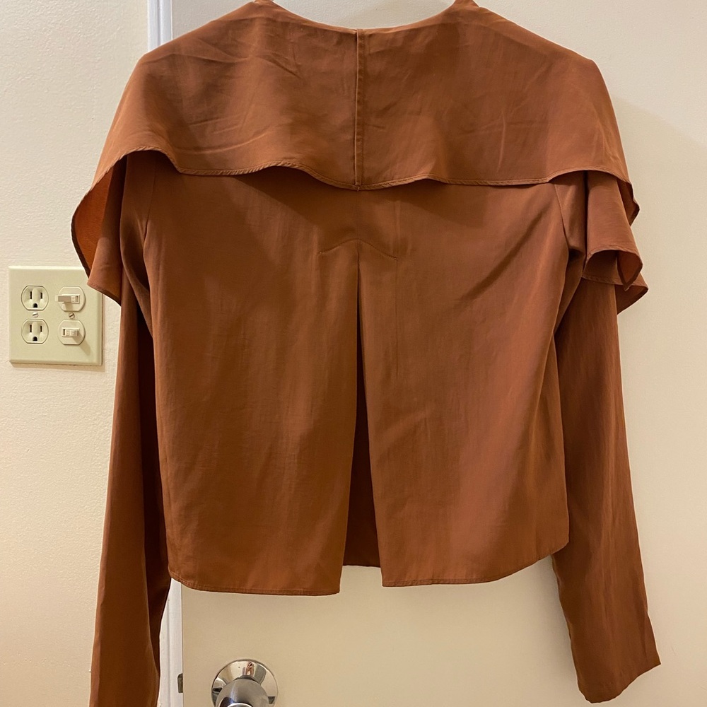 Rust Brown Draped Jacket - image 3